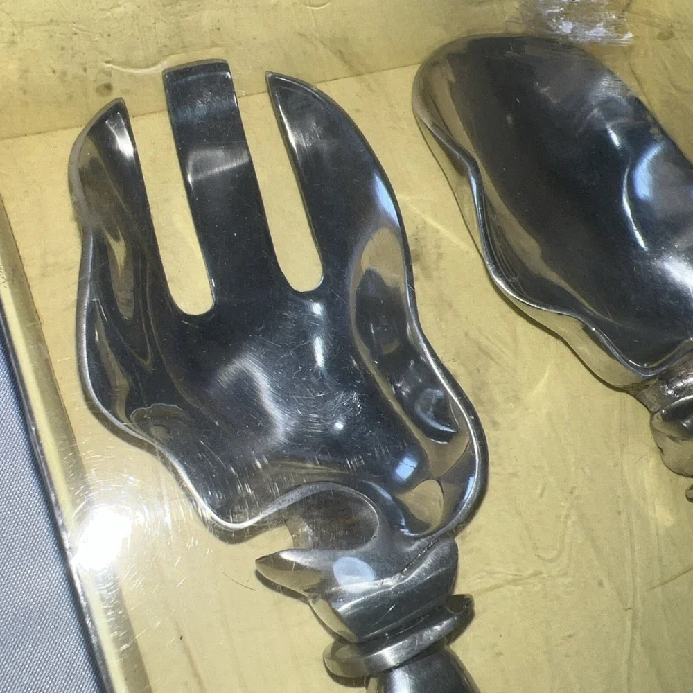 Holiday Turkey Salad Servers Object d' Art Bronze Silver Color Pier 1 Great Gift